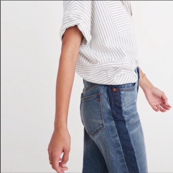 Madewell Denim - Madewell High-Rise Slim Boyjeans with Stripe